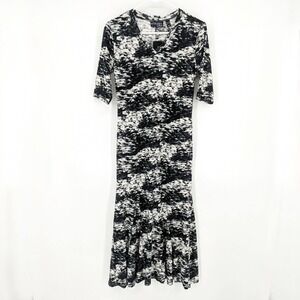Attitudes by Renee Como Jersey‎ Godet Midi Dress Monet Strokes Women's Size XXS